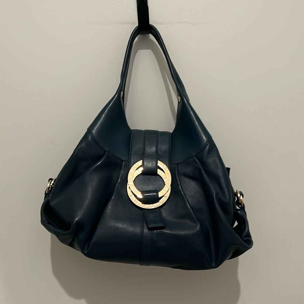 Teal Blue Bvlgari Chandra Bag